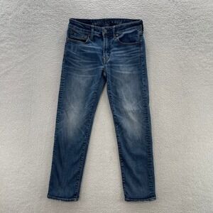 American Eagle Jeans Mens 29x30 Blue Original Straight Medium Wash Stretch Denim